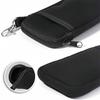 Neoprene Phone Pouch Multiple Compartment Storage For Smartphone Earphones Cable Secure Zippered Closure Compact Carry