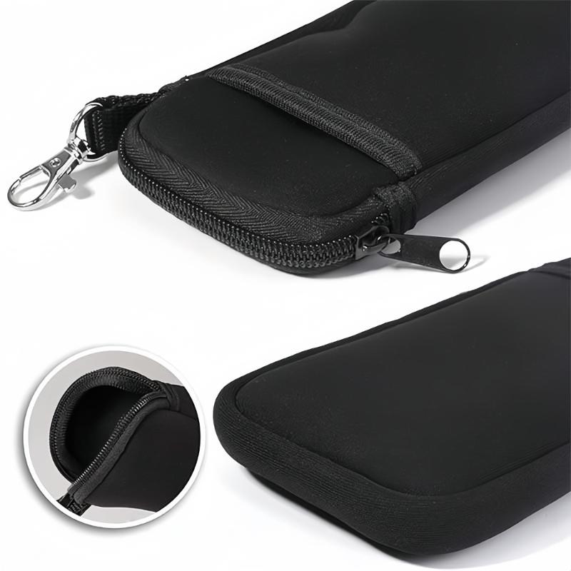 Neoprene Phone Pouch Multiple Compartment Storage For Smartphone Earphones Cable Secure Zippered Closure Compact Carry