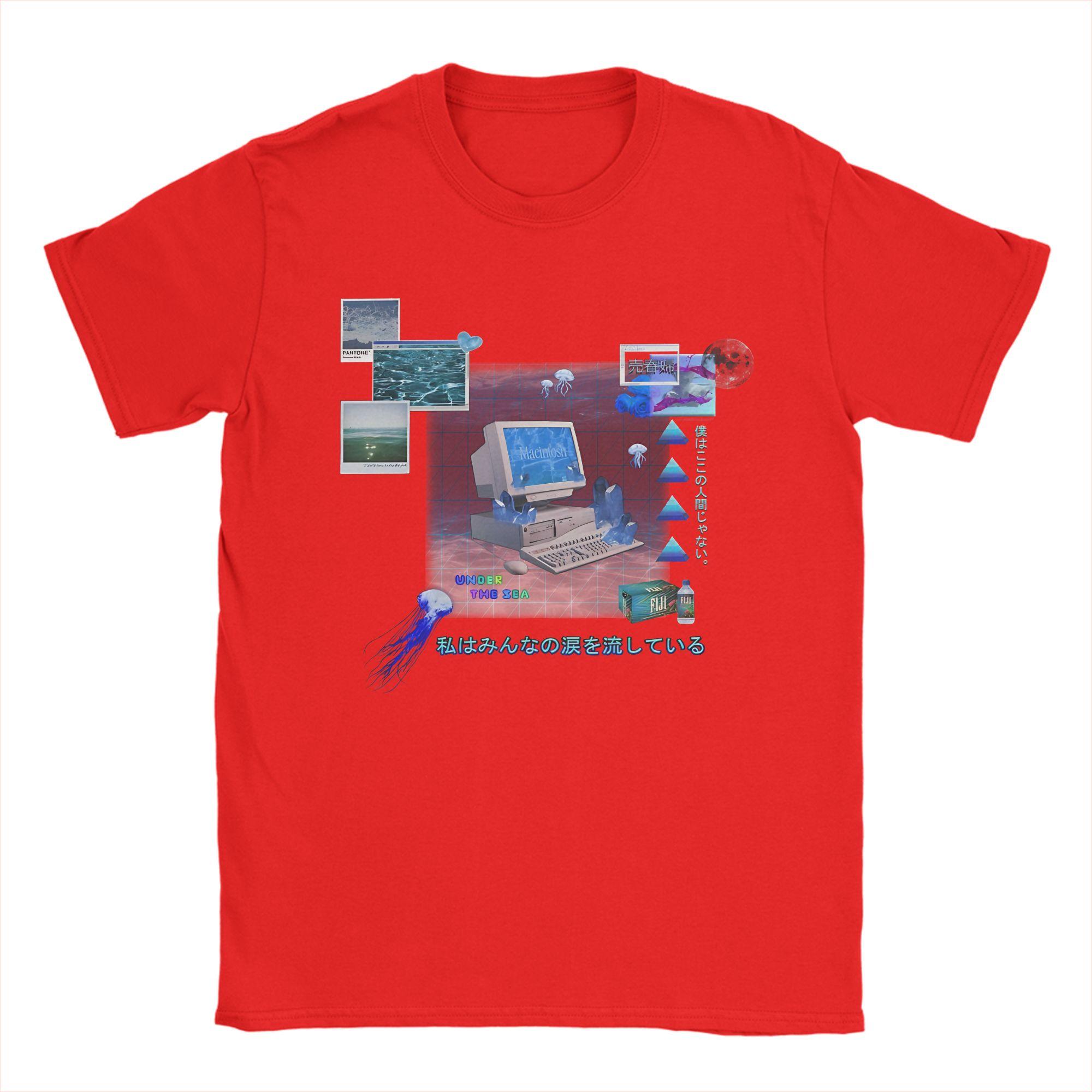 

Unisex Women Frutiger Aero World Vaporwave T Shirt Cotton Printed TShirt Top Clothing S