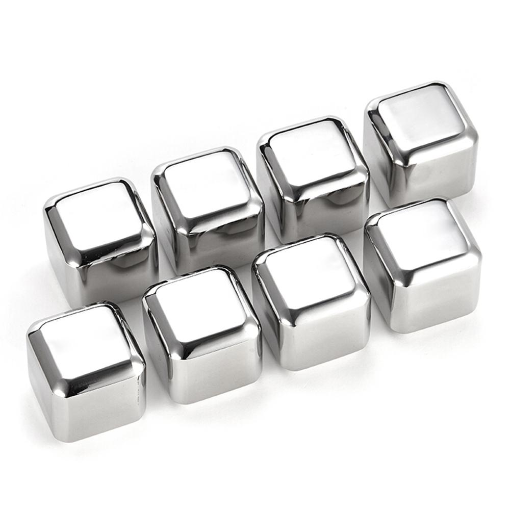 Stainless Rocks Whisky Stones Cubes Set Reusable Chilling Stones For Whiskey Wine Cooling Chilling Party Bar Tool