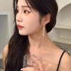 Galaxy Waterfall~ Love Fringed Long Earrings Temperament Earrings Autumn and Winter Round Face Thin Bulingbuling Ears