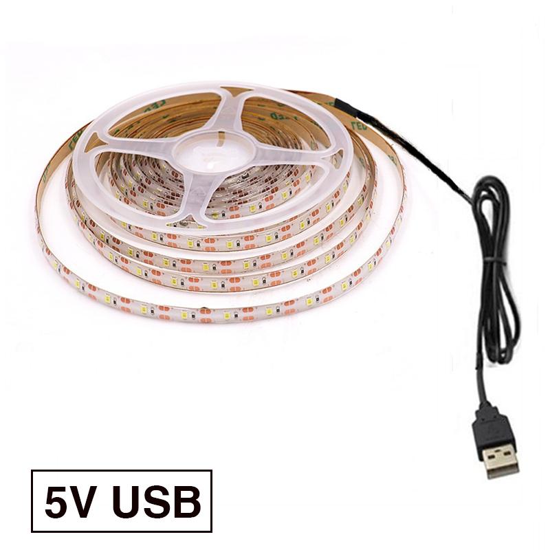 

5V USB LED Strip 2835 60LEDs/m Diode Tape Waterproof Flexible LED Ribbon Warm White Ice Blue Purple Pink Yellow for TV Backlight White&IP21 No Waterproof&0.5m