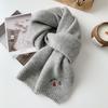 New Korean Style All-match Cute Cherry Scarf for Women In Autumn and Winter Student Couple Warm Embroidered Word Scarf All Match