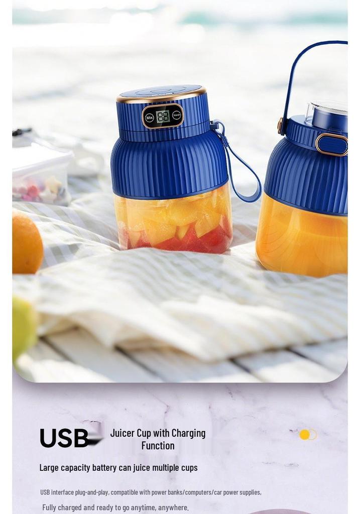 Ton-Ton Portable Wireless Electric Juicer Cup - Multifunctional, Large Capacity Fruit Juicer