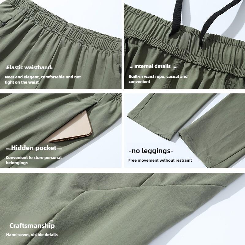 Loose Fit Ice Silk Sporthose für Herren, Schnelltrocknende Laufhose für Outdoor-Fitnesstraining