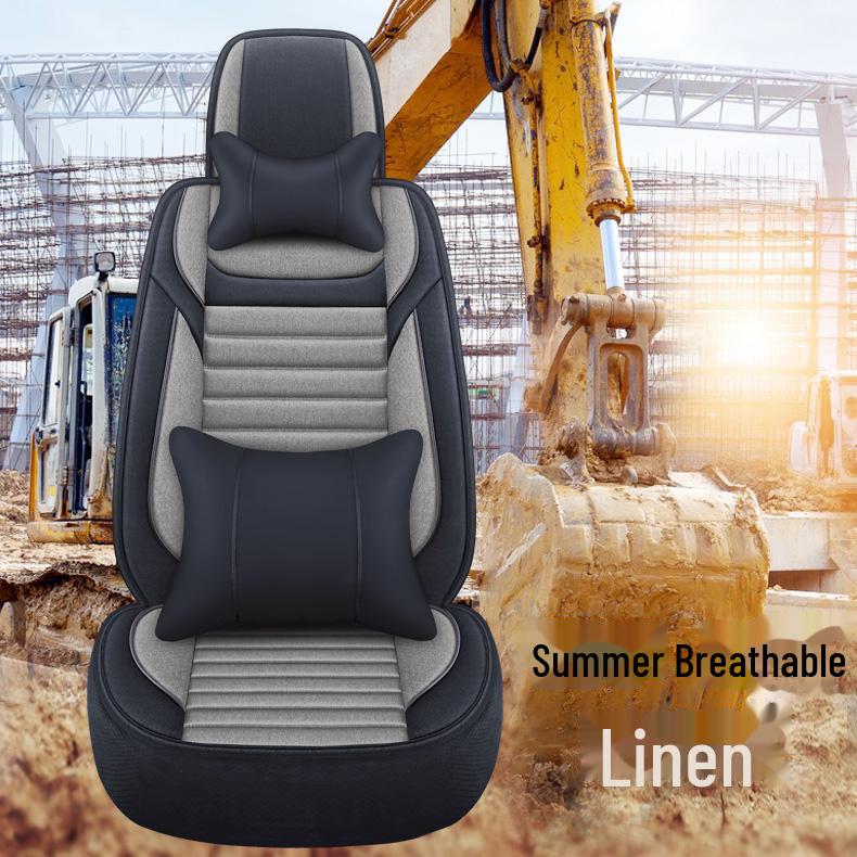 Pernă de scaun pentru excavator - Husă de lenjerie respirabilă pentru un singur loc, potrivire universală, potrivită pentru patru anotimpuri.