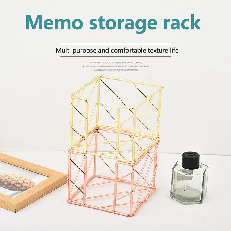 Porta Bloco de Notas Adesivas Dispensador Porta Bloco de Notas Caixa de Armazenamento de Mesa Padrão Criativo Vazado Caixa de Notas Adesivas Material de Escritório