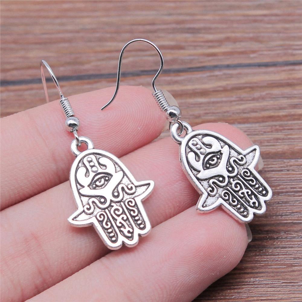 Trendy and Elegant Evil Eye Hand Talisman Amulet Drop Earrings Lucky Graduation Gift for Date Nights