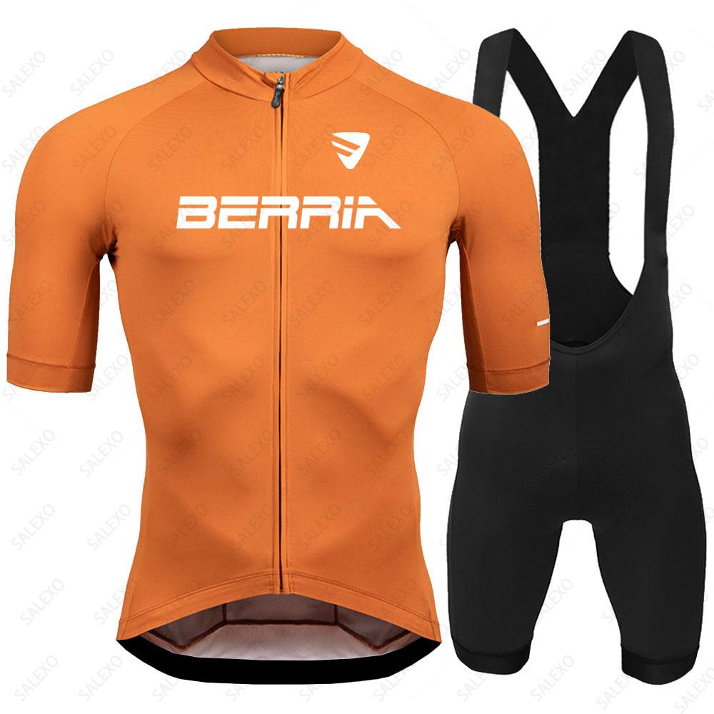 BERRIA Cycling Set 2024 Summer Men Cycling Jersey Short Sleeve Bicycle Cycling Clothing Kit Mtb Bike Wear Ropa Maillot Ciclismo