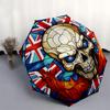 British Flag Stained Skull DecorUmbrella, Portable 3-Fold Compact Umbrella,Christmas Gift ES658