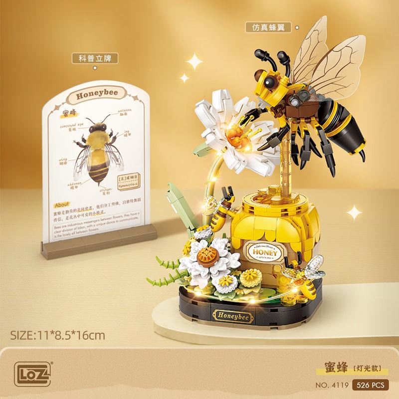 

Loz Lighted Insect Set Building Blocks Flowers Diy Decoration Blocks 2025 New Creative Flower Clusters Room Decoration Gifts No Box