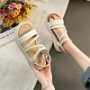Fashion CRLAYDK Summer Women Sandals Platform Slides Open Toe Ladies Beach Ankle Buckle Strap Casual Walking Dressy Thick Sole Slippers