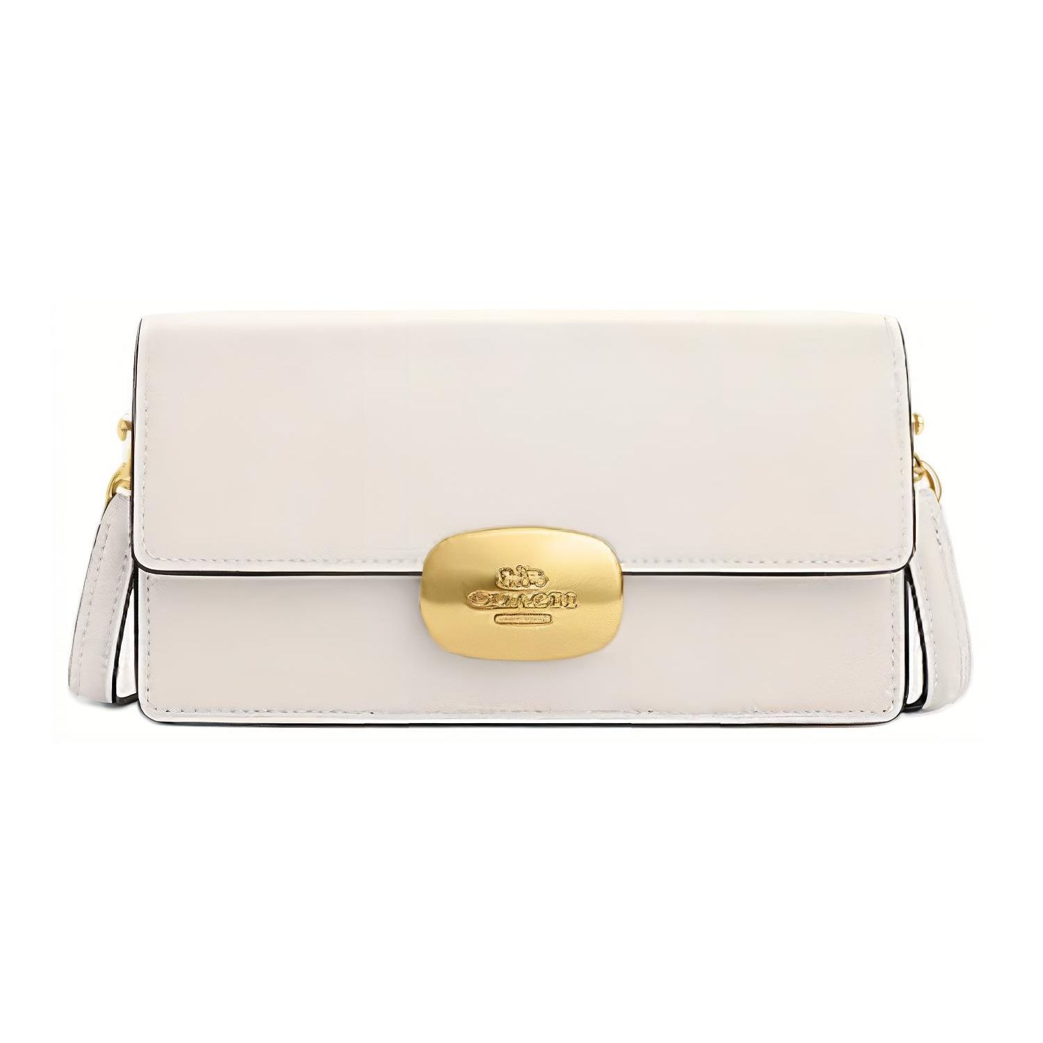 

Coach Eliza 19 Solid Color Detachable Shoulder Strap Logo Leather Crossbody Bag Small Women Crossbody Bag Chalk-White CP045-IMCHK Basic Set (Bag+Dust Bag)