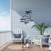 Metal Wall Art Sunrise Tropical Decor Palm Tree Landscape Home Gift