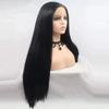 1B# Black Wigs Long Silky Straight Black 13x3 Lace Wig for Women Heat Resistant Fiber Hair Replaceme