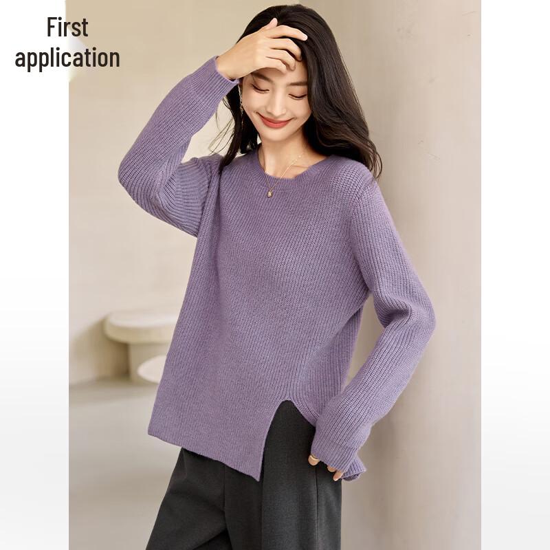 Chushen Women's Slit Hem Knit Sweater