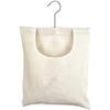 Ragyzity Canvas Clothespin Bag, Beige (32x27 Cm/13.33x11.25 Inch), Zipper Closure, Portable Clothes Pin Hanging Bag for Home Balcony Travel