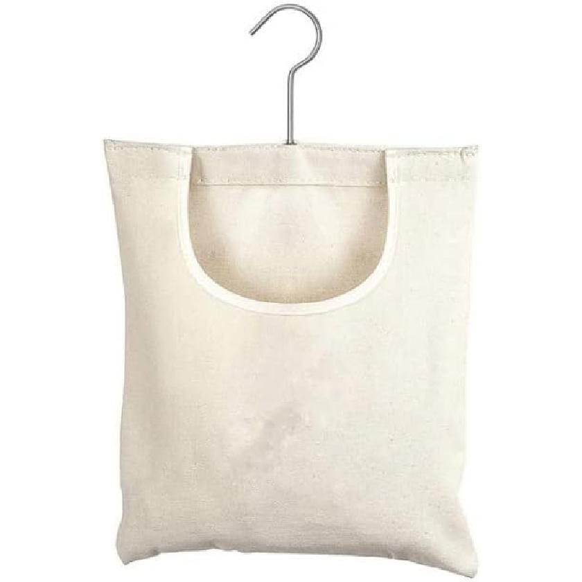Ragyzity Canvas Clothespin Bag, Beige (32x27 cm/13.33x11.25 inch), Zipper Closure, Portable Clothes Pin Hanging Bag for Home Balcony Travel бежевый