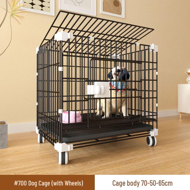 Reinforced Three-Layer Indoor Pet Cage with Toilet for Small Dogs