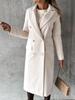 Women's Autumn/Winter Double-Breasted Wool Coat, Simple Long-Sleeved Design