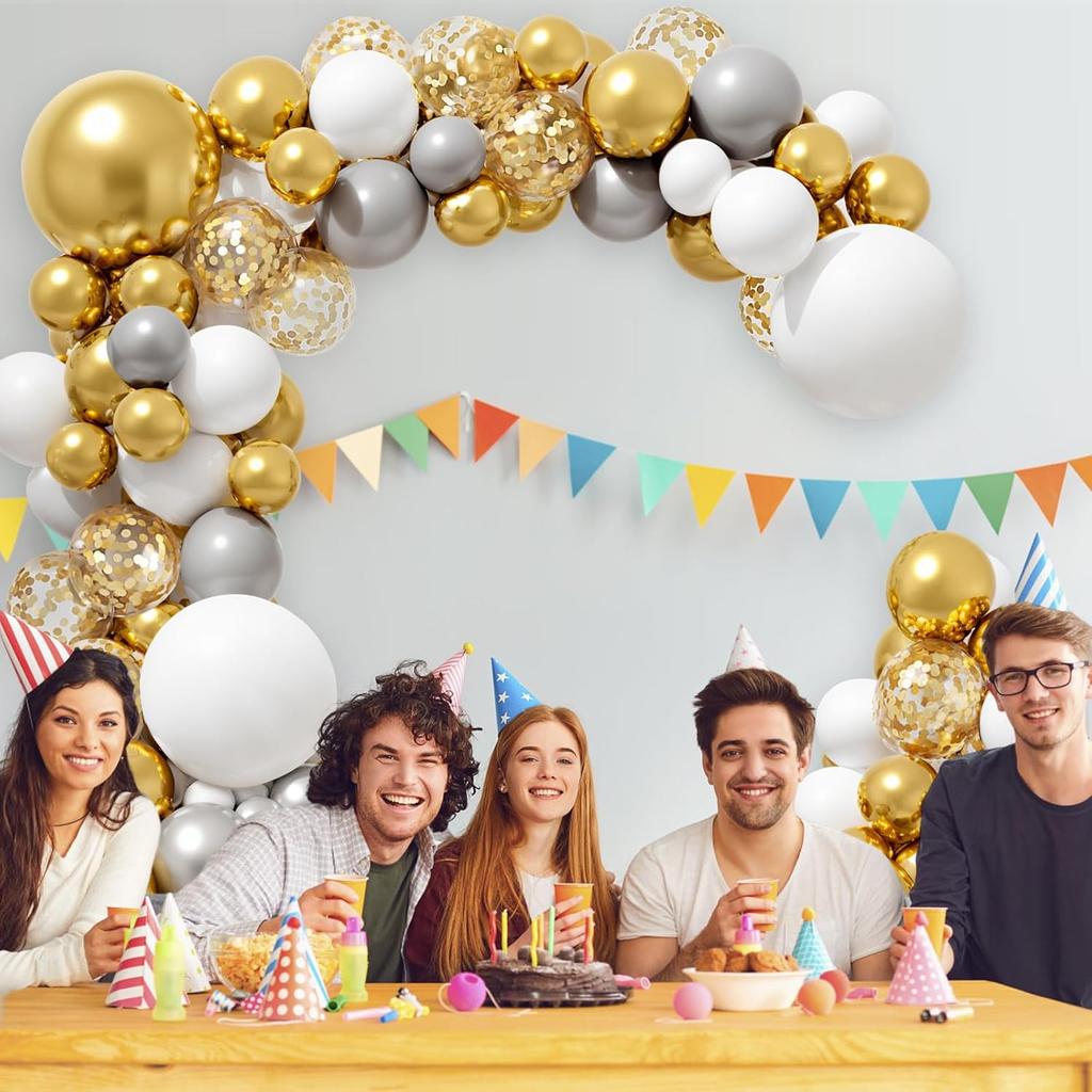 80Pcs multi-color latex balloon set suitable for birthday parties, weddings, Valentine's Day party decoration