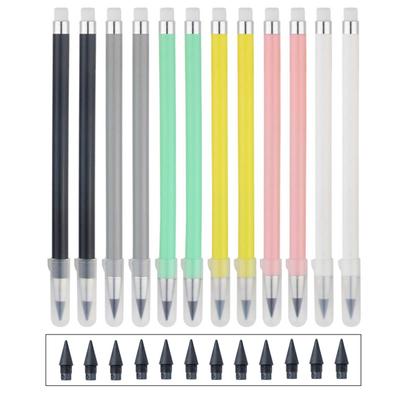 12 Color Pencil Collection Adorable Drawing Pencil Refill Unlimited Writing Pencils Eternal Erasable Pencil Pens for School Art Supplies
