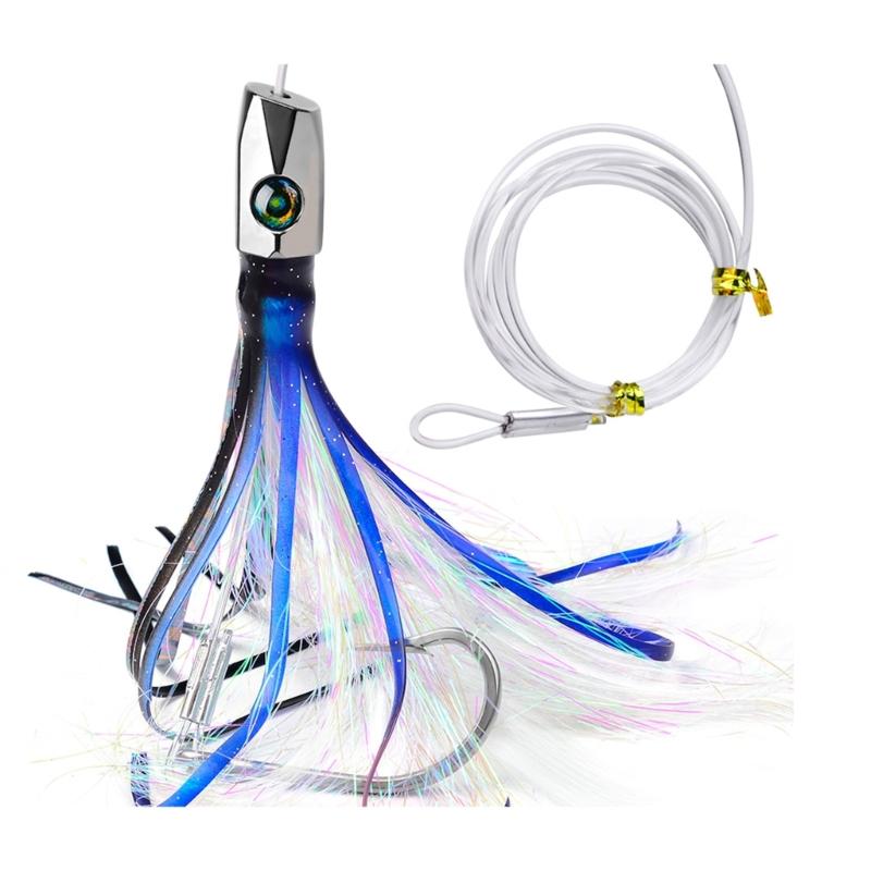 Squid Skirt Trolling Lures Saltwater Octopuses Baits Metal Head Octopuses Squid Skirt Baits Squid Skirt Trolling Lures