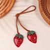 Cute Strawberry Charm Bag Pendant Car Keychain Luggage Pendant Simple All-Matching Bag Decoration Accessories