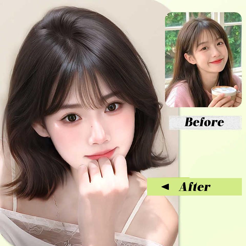 Bob Straight Synthetic Wigs with Bangs Blonde Cosplay Party Lolita Hair Wigs for Women Natural Heat Resistant Wigs for Girls