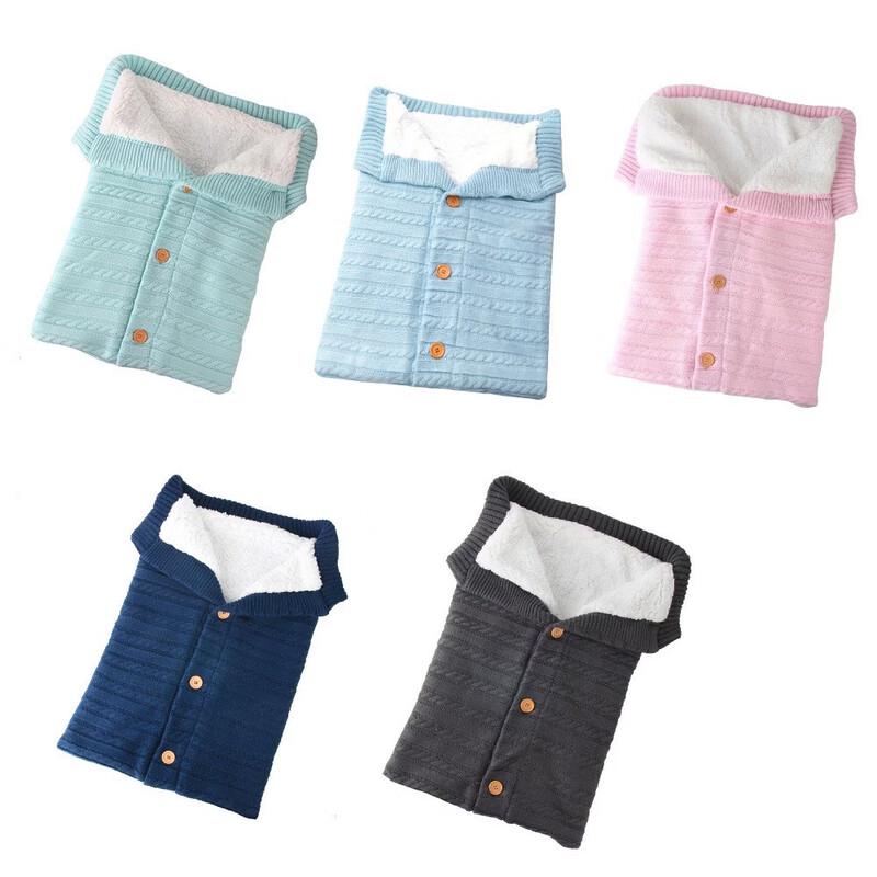 OLOEY Thickened Twist Knit Baby Sleeping Bag