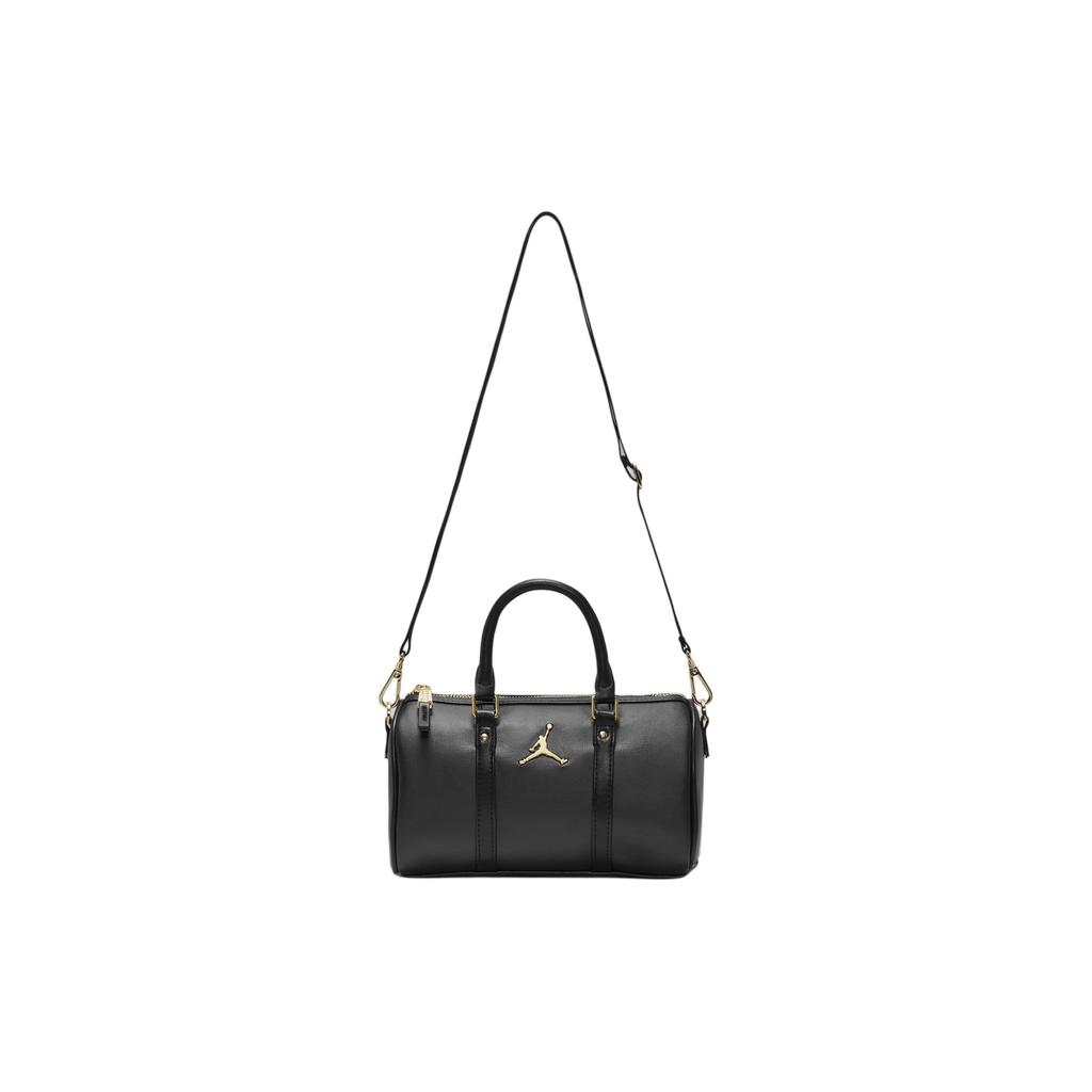 Jordan Bolso Boston de Cuero y Poliéster con Logo de Aviador Metálico Unisex Bolsos de Mano Negro DR5595-010