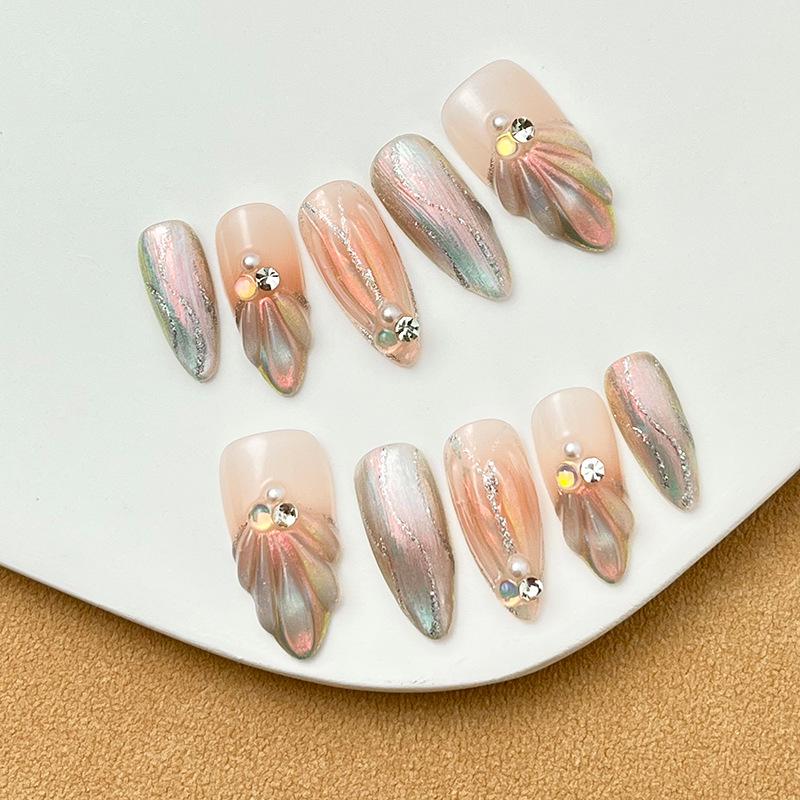

Little Mermaid Pure Handmade UV Gel Manicure: Removable, Whitening Nail Stickers Extra Small