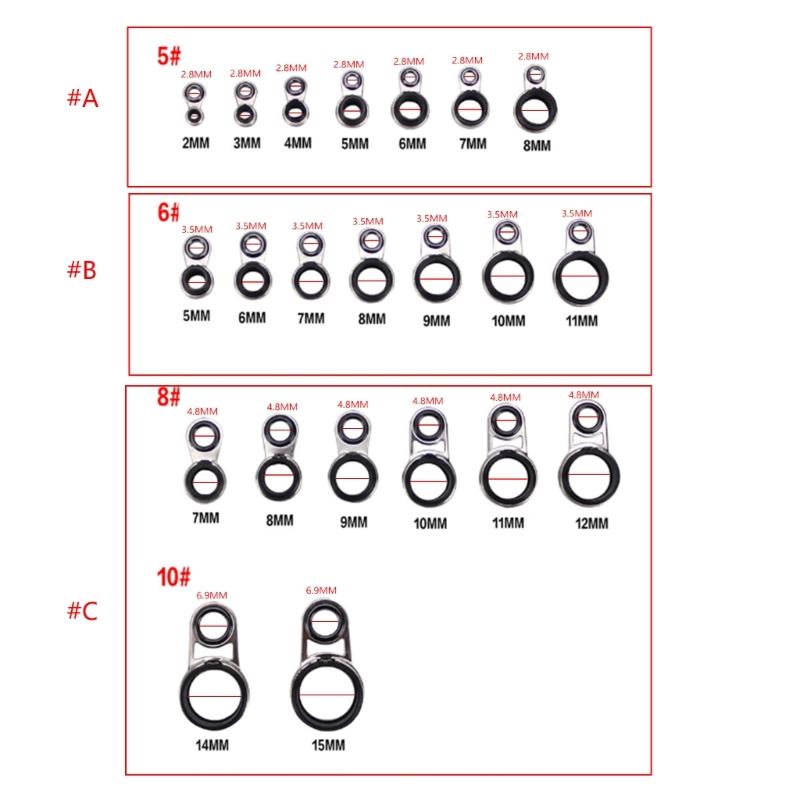 Fishing Rod Guides Set Tip Repair Set Rod Repair Set Fishing Accessories Fishing Rod Guide Rings Fishing Rod Guides Tip
