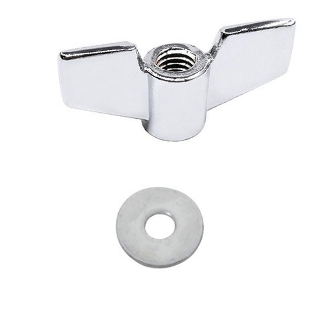 Fixed Butterfly Nuts for Drum Sets, T-shaped Butterfly Nuts with Stainless Steel Washers