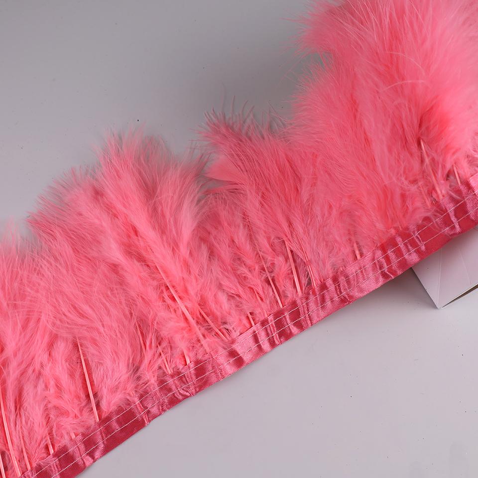 10Meters Marabou Feather Fringe Ribbon Turkey Feathers Trims for Wedding Feather Dress for Decoration Sewing Crafts