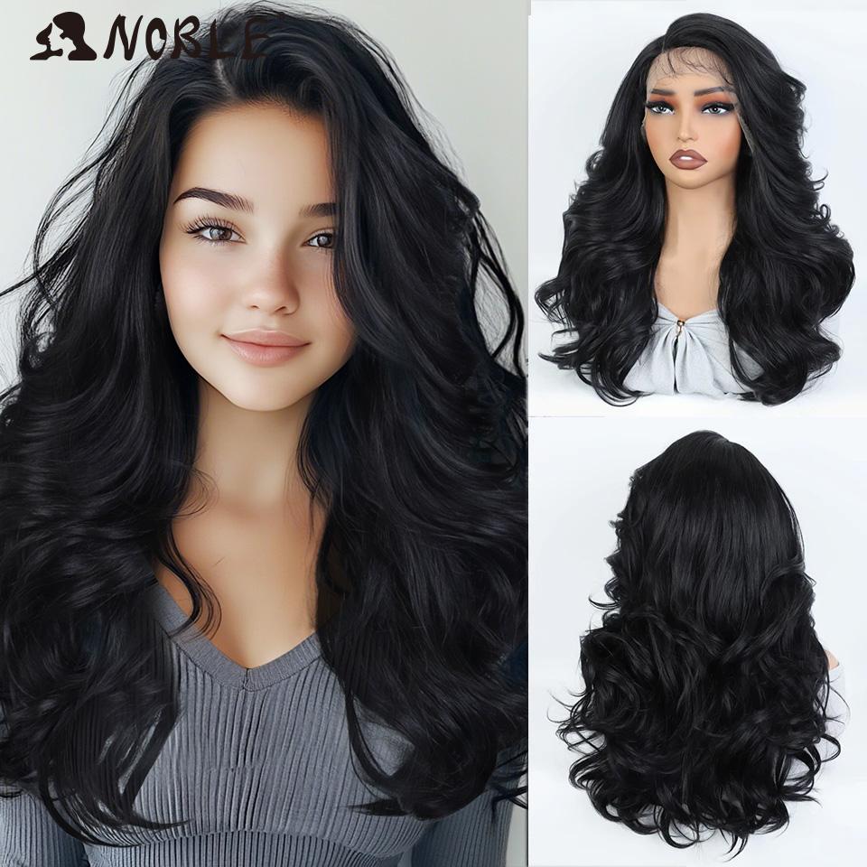 Noble Synthetic Lace Front Wigs For Women Body Wave Lace Wig 22 Inche Ombre Chocolate Brown Blonde Wigs Cosplay Lace Front Wig