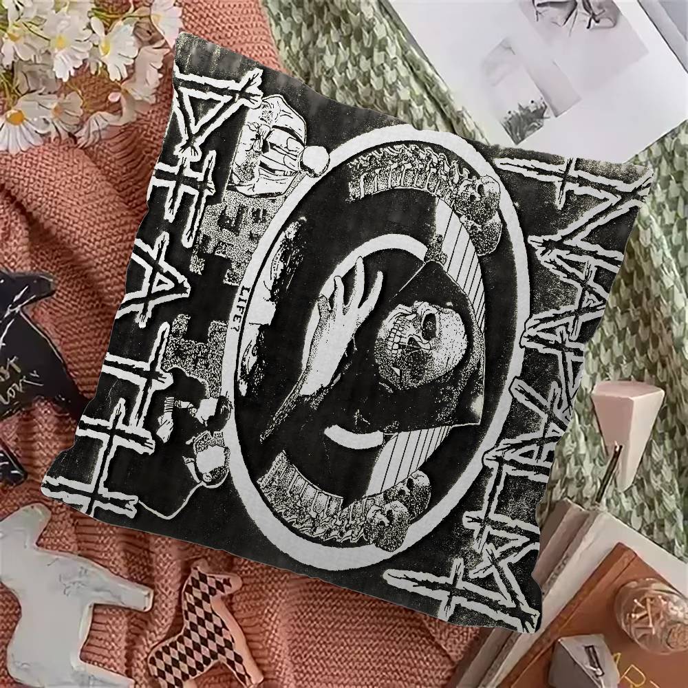 Heavy Rock Band-Napalms-Deaths Pillow Covers Cartoon Sofa Decorative Home Double-sided Printing Short Plush Cute Cushion Cover
