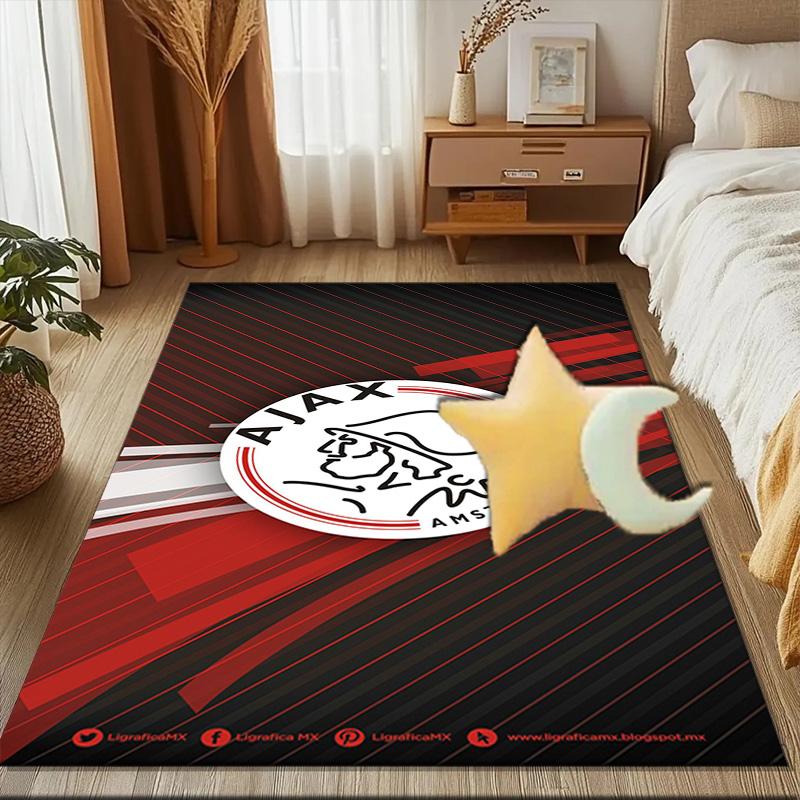AFC Ajax Emblem Design Rug Game Carpet, Floor Mat for Bedroom Living Room Entryway Rug, Home Decor Idea Gift for Christmas Birthday