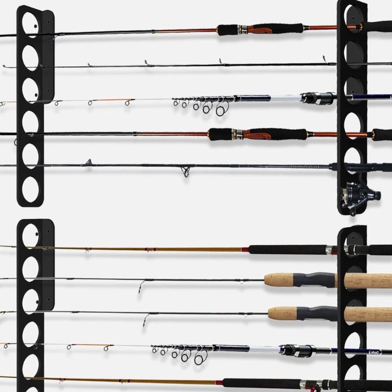 Fishing Rod Display Stand Wall Ceiling Storage Rack Horizontal Rod Stand 6/12-Rod Wall Mounted Fishing Rod Holder