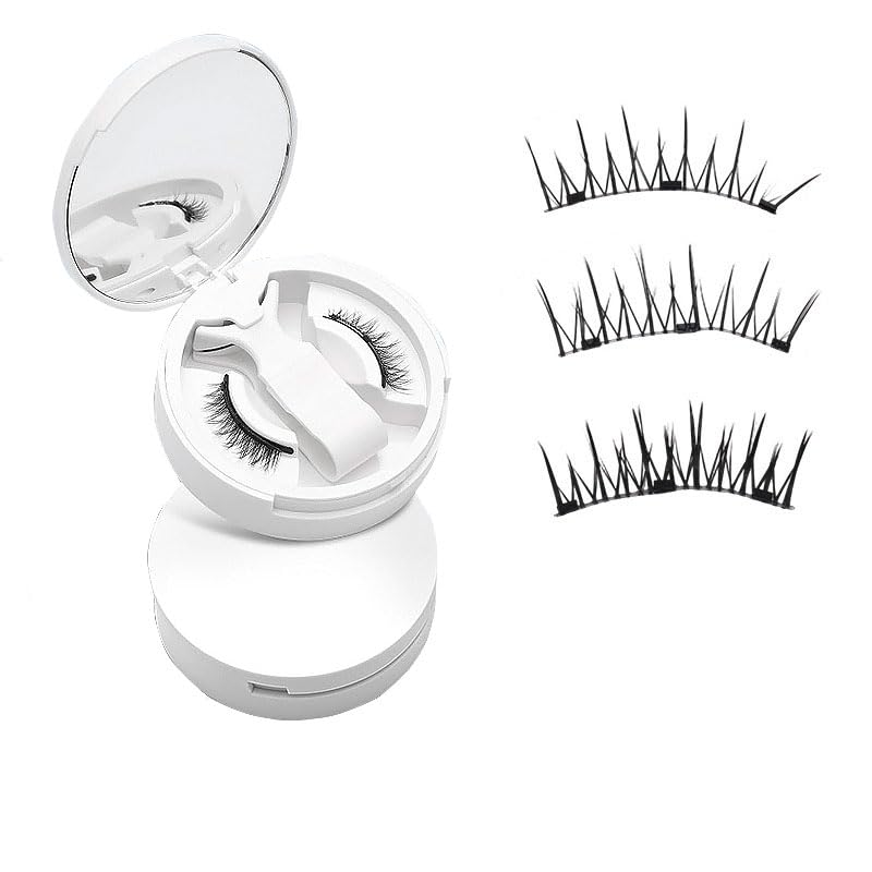 Magnetic Eyelashes, Glue-Free False Eyelashes, Beginner-Friendly, Natural Finish, Reusable, Suitable for Sensitive Skin and Contact Lenses,