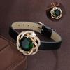 Elegant Round Zirconia Women's Bracelet - Versatile Color Gem with Pure Copper