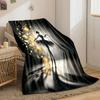 Ballet Silhouette and Floating Petals print blanket soft and cozy perfect for the living room bed sofa or a nap,gift