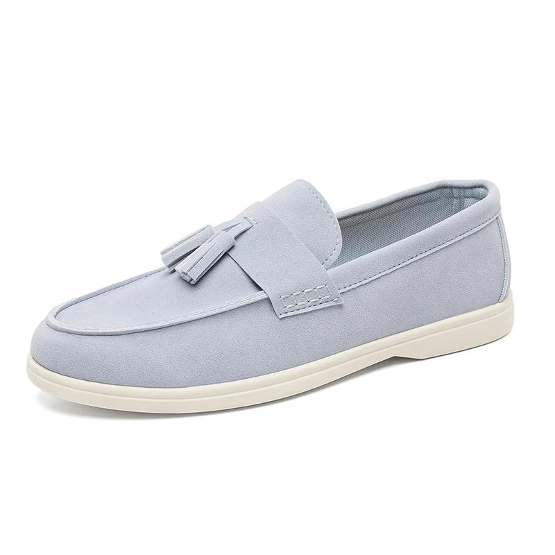 Men's Shoes 2025 New Model, Liu Su Le Fu Shoes, Men's Suede Lightweight Breathable Flat Shoes, Fashionable Casual Flat Shoes