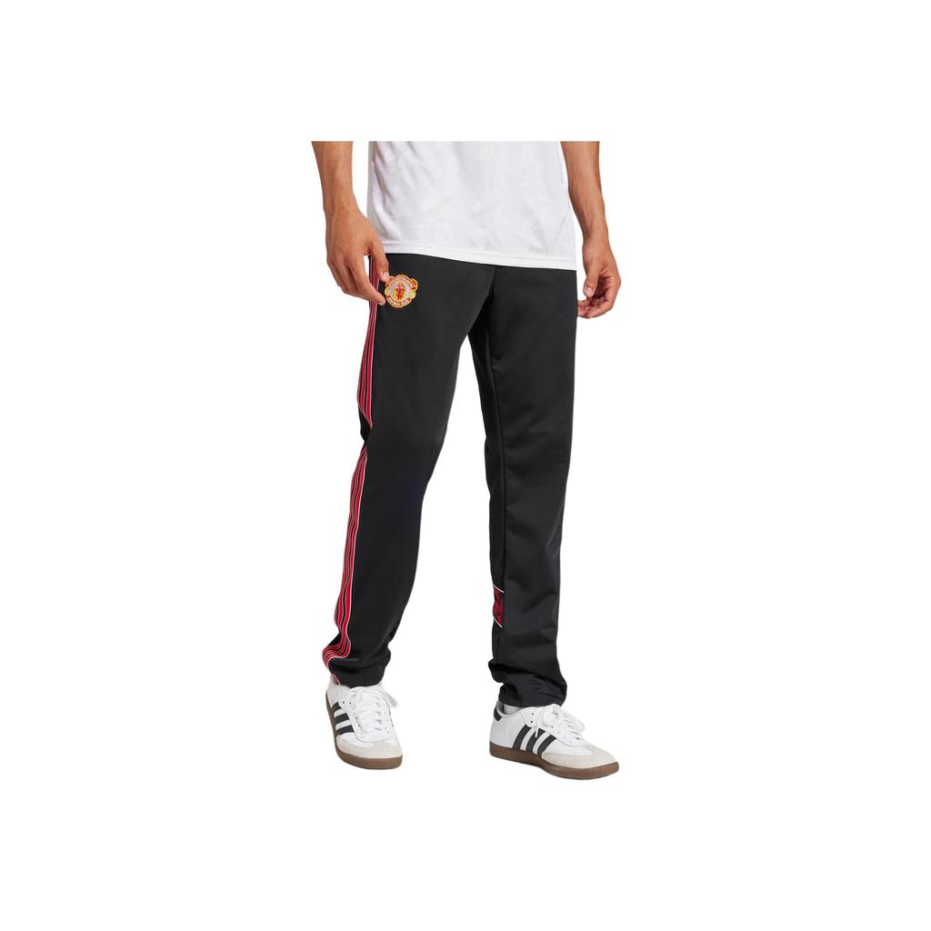 Adidas Originals Manchester SS25 United Slim Fit Fashion Soft Sports Football Pants Men Pants Black Red JF0378