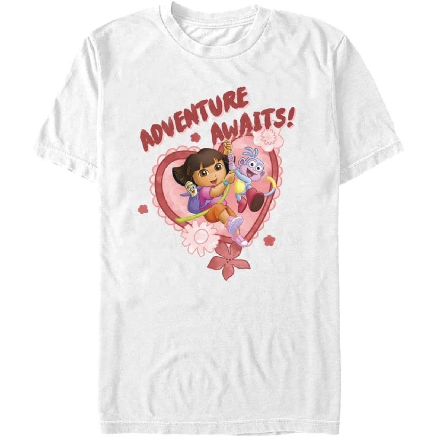 Nickelodeon Big & Tall Explorer Dora Loves Adventure Men s Tops Short Sleeve Tee Shirt XXXXXL белый