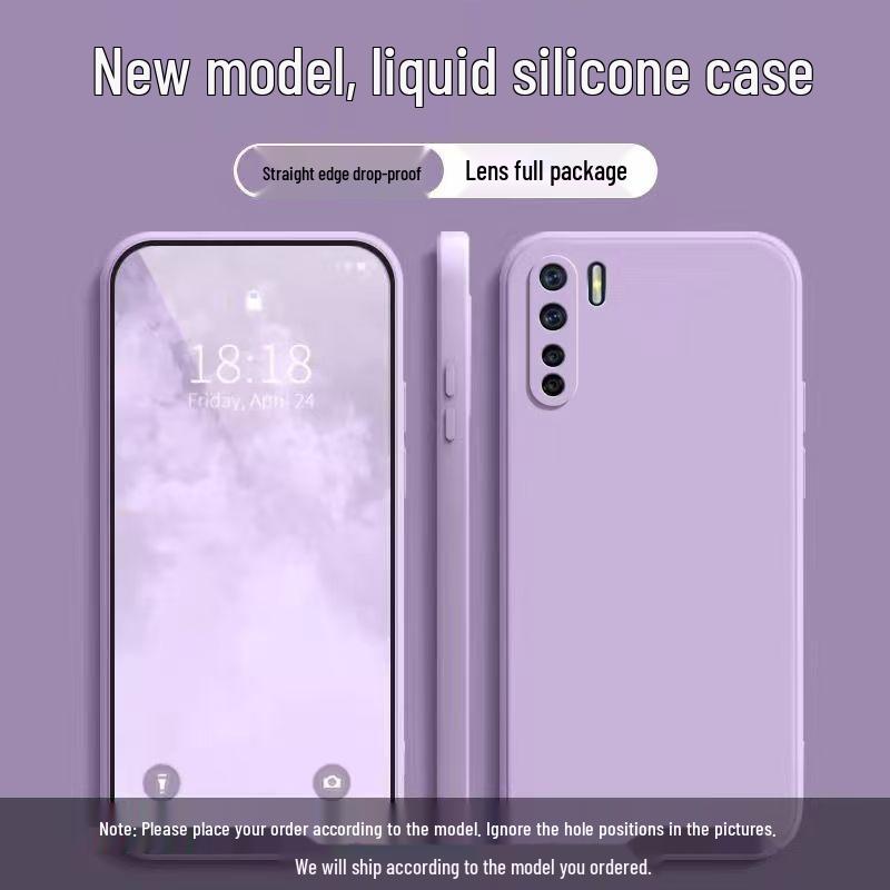 OPPO A91 Simple Solid Color Liquid Full Coverage Phone Case with Drop Protection - New Model