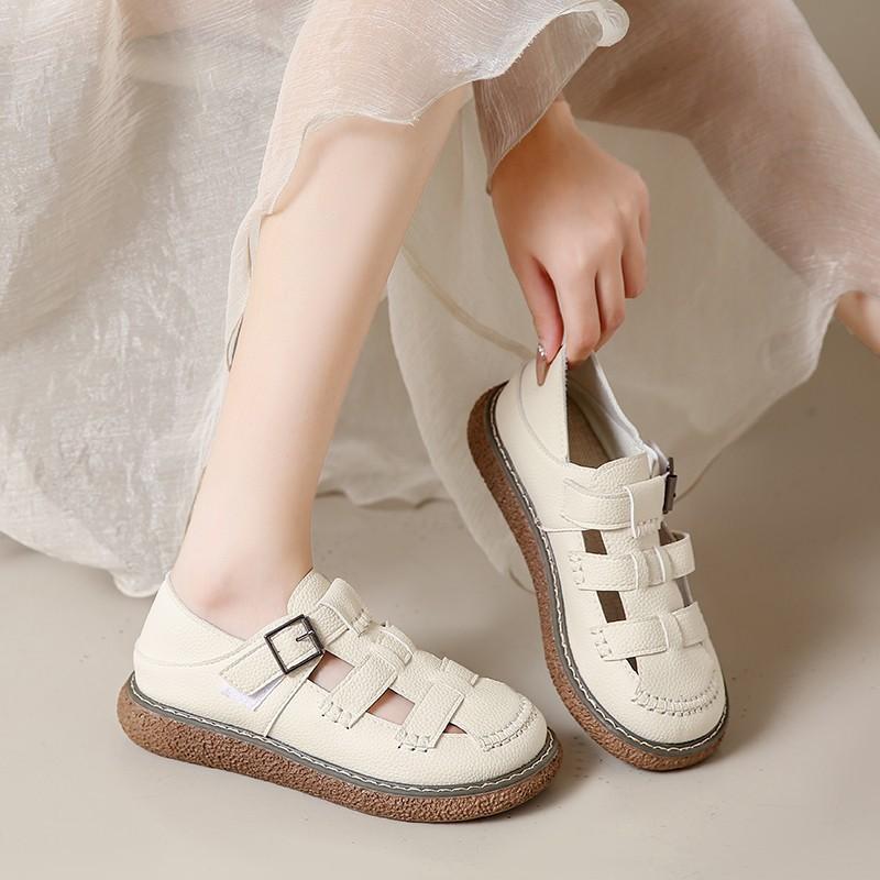 Two Wearing Hollowed-out Casual Single Shoes for Women's Summer and Autumn New Soft-soled Breathable Hole Sandals Mori Lazy Shoes for Women