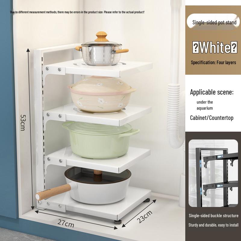 Multi-layer Kitchen Storage Rack: Under-Sink, Pot, and Cookware Shelf