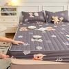 New Thicken Quilted Mattress Cover King Bed Fitted Bed Sheet Anti-Bacteria Mattress Topper Air-Permeable Bed Pad (No Pillowcase)