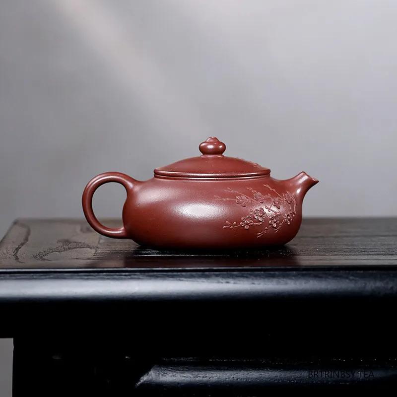 150ml Chinese Yixing Purple Clay Teapot Handmade Plum Blossom Zisha Tea Pot Tradition Household Kettle Zisha Tea Set Accessories